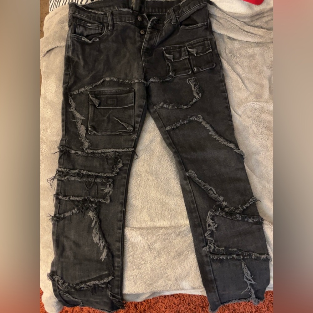 VALABASAS STACKED FLARED JEANS SIZE 36